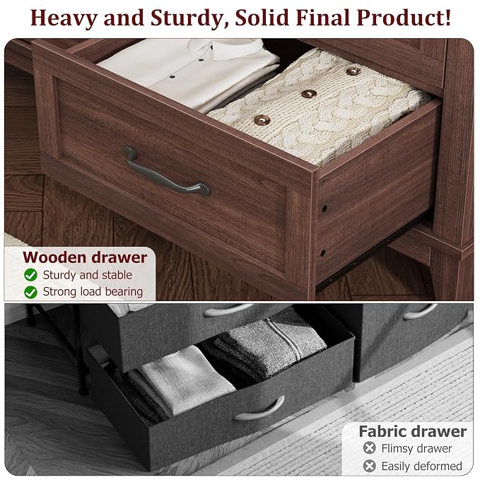 GarveeHome 6 Dresser for Bedroom, 47 in Wide Drawer Dresser - Image 5