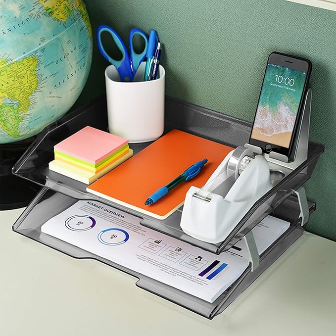 Acrimet Facility 2 Tier Letter Tray, Side Load, Letter Size/A4, Desktop File - Image 3