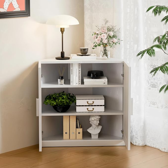 Casaphoria Farmhouse Corner Cabinet, Wooden Corner Storage Cabinet - Image 5