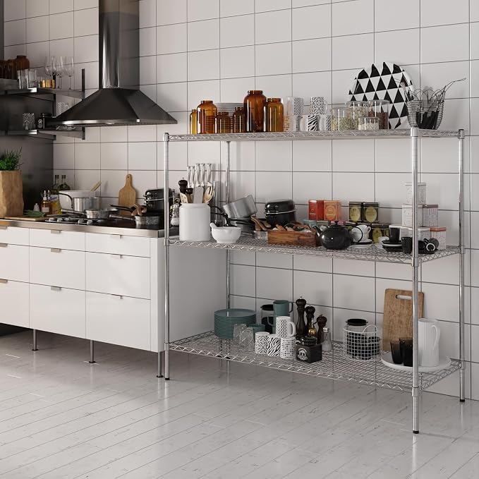 24" Deep x 60" Wide x 54" Height Wire Shelving Kit | 3-Tier | NSF Commercial - Image 2