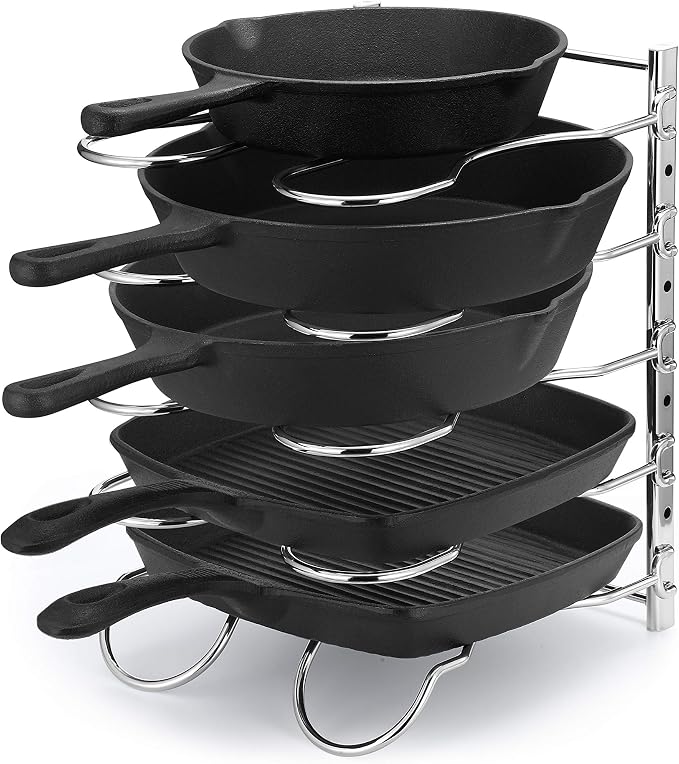 CAXXA Heavy Duty Pan Rack, Pot Lid Rack, Kitchen Cabinet Pantry Cookware by CAXXADIRECT
