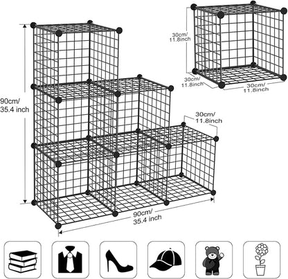 TUMUCUTE Wire Cube Storage Organizer, Metal Storage Shelves Bookshelf, - Image 3