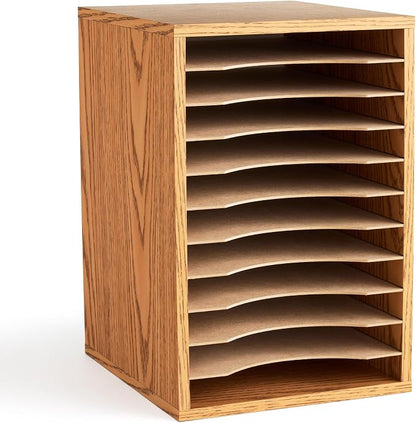 Safco Vertical Desktop Sorter, Wooden Paper Organizer by SafcoProducts
