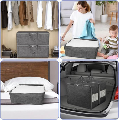 84L Extra Large Storage Bags, Folding Moving Comforter Blanket Storage Bags - Image 6
