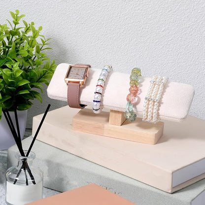 Wooden Watch Display Stand Wood T-Bar Bracelet Display Stand Jewelry Organizer - Image 5