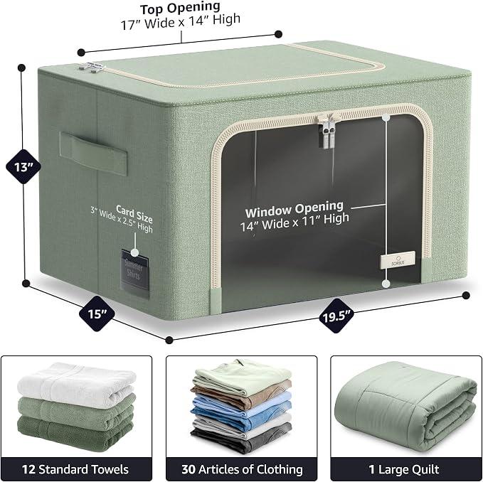 Sorbus Storage Bins with Metal Frame - Image 3