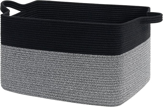 Goodpick Large Woven Blanket Basket 21.6" x 14.9" x 11.8" Storage Baskets by Goodpick
