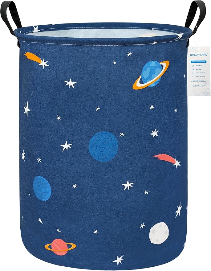 LANGYASHAN Laundry Basket Canvas Fabric Collapsible Organizer Basket - Image 2