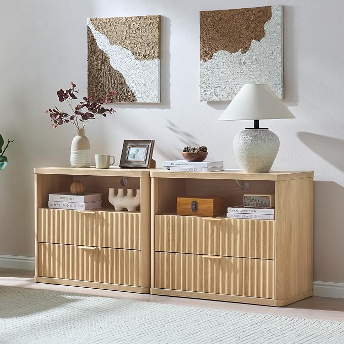 LEYAOYAO 31" Wide Fluted Nightstand - Image 8