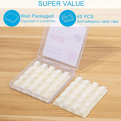 Adhesive Cable Clips White, Upgraded Wire Clips - Image 2