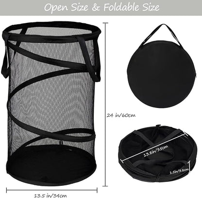 BATTOO Collapsible Laundry Basket Foldable Mesh Pop Up Hamper - Image 2