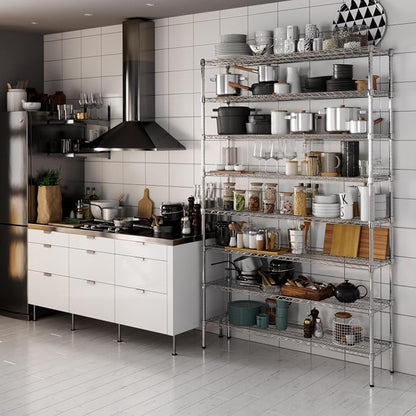 14" Deep x 54" Wide x 86" Height Wire Shelving Kit | 8-Tier | NSF Commercial - Image 2