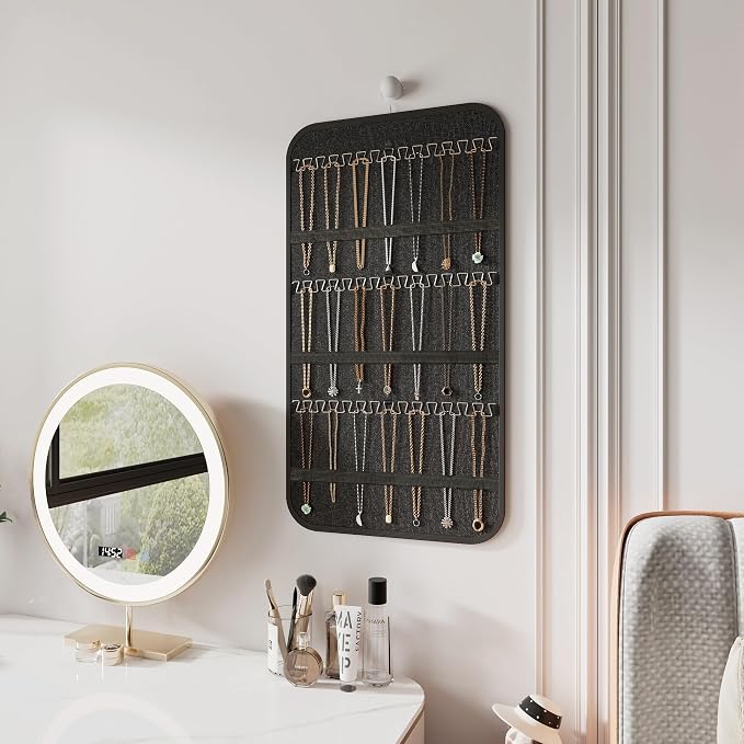 Hanging Jewelry Organizer Storage, 40 Pockets 36 Hooks Necklace Earring - Image 7