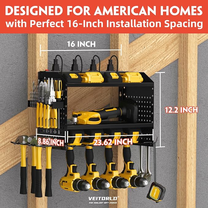 Veitorld Power Tool Organizer Wall Mount - Image 8