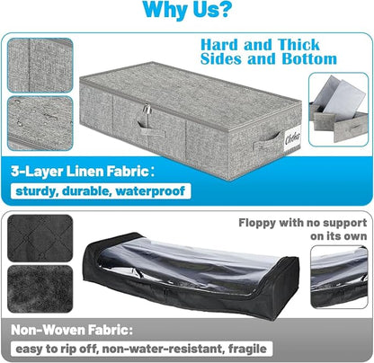 Under Bed Storage Container Bins 2 Pack, 5 Inch Thin Low Profile Underbed - Image 8