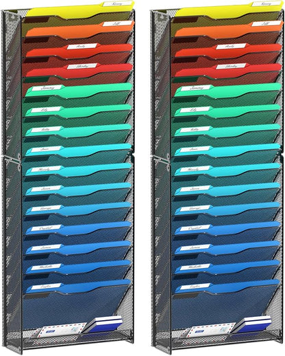 samstar 2 Pack 16 Tier Wall File Organizer Hanging Wall File Holder Wall Mount by Samstar