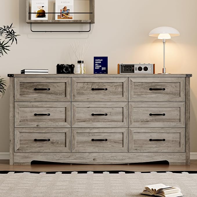 9-Drawer Dresser for Bedroom, Modern Wooden Chest of Drawers - Image 3