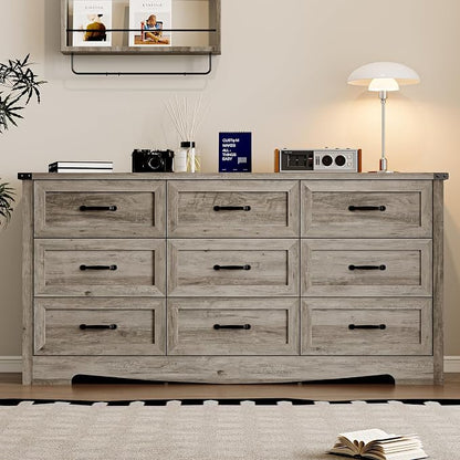 9-Drawer Dresser for Bedroom, Modern Wooden Chest of Drawers - Image 3