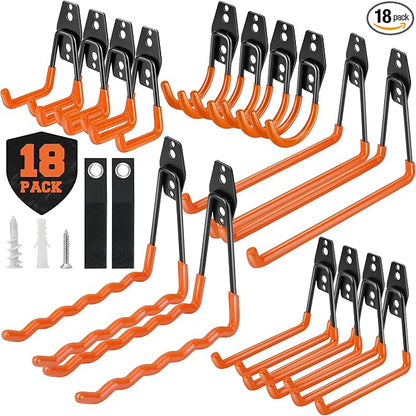 Nacial 18 Pack Garage Hooks Heavy Duty, Utility Steel Garage Storage Hook by NacialPromise-Consumersfirstalways