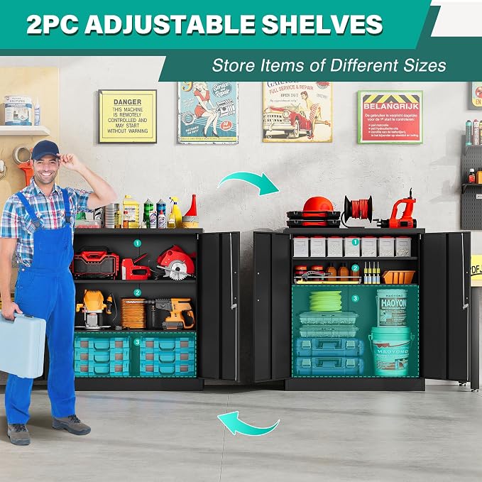 SISESOL 36 inch Metal Storage Cabinet - Image 5