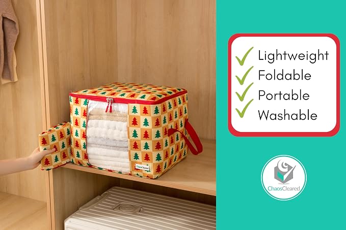 Designer Christmas Canvas Clothing Storage Bags 2 Pack Clothes Organizer bags - Image 7
