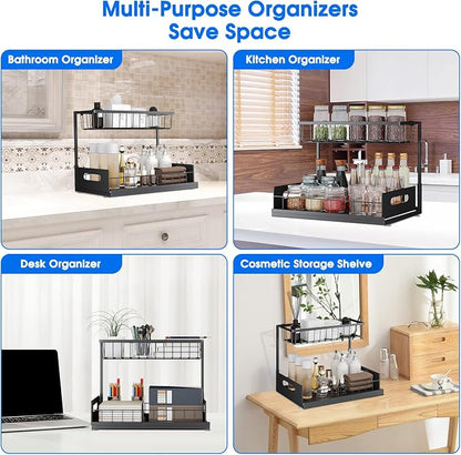 Under Sink Organizer, 2 Tier Under Sink Organizers and Storage Multi-Purpose - Image 4