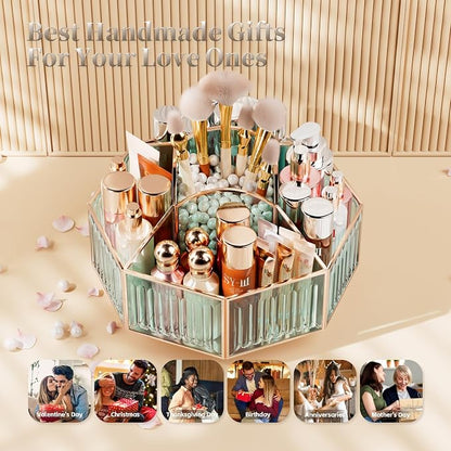 360° Rotating Makeup Organizer Spinning Vanity Organizer - Image 3