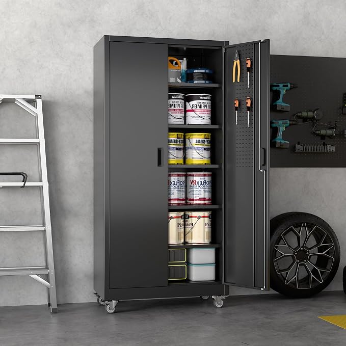71" H×34" W×18" D Metal Garage Storage Cabinet - Image 2