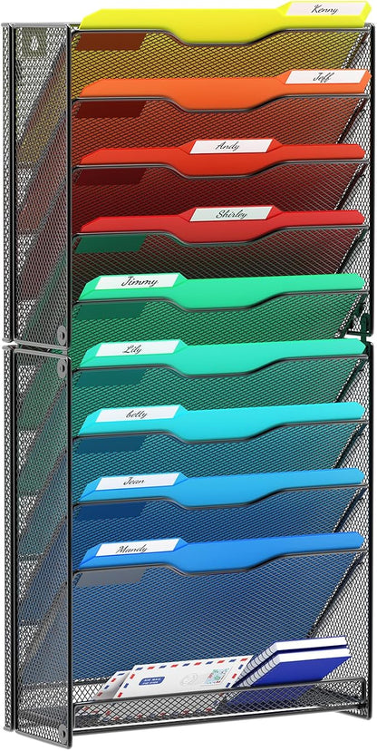 samstar 10 Tier Wall File Organizer, Hanging Wall Mount File Holder Paper by Samstar