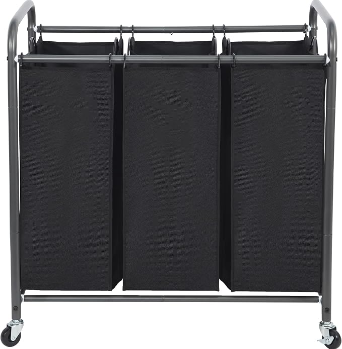 STO STO Laundry Sorter 3 Section, 3 Bag Laundry Hamper, Rolling Laundry Cart by STOSTO