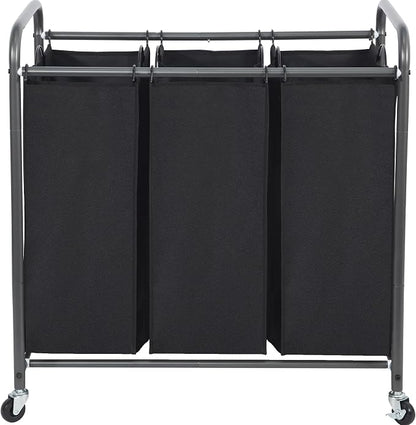 STO STO Laundry Sorter 3 Section, 3 Bag Laundry Hamper, Rolling Laundry Cart by STOSTO