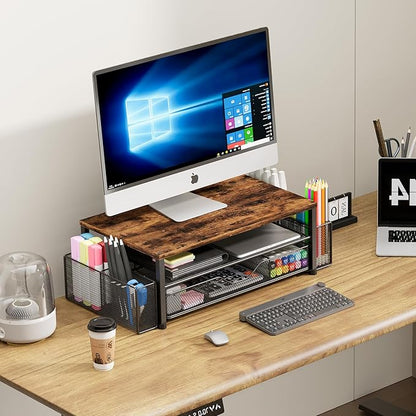 OPNICE Desk Organizers and Accessories, 2-Tier Computer Monitor Stand Riser - Image 5
