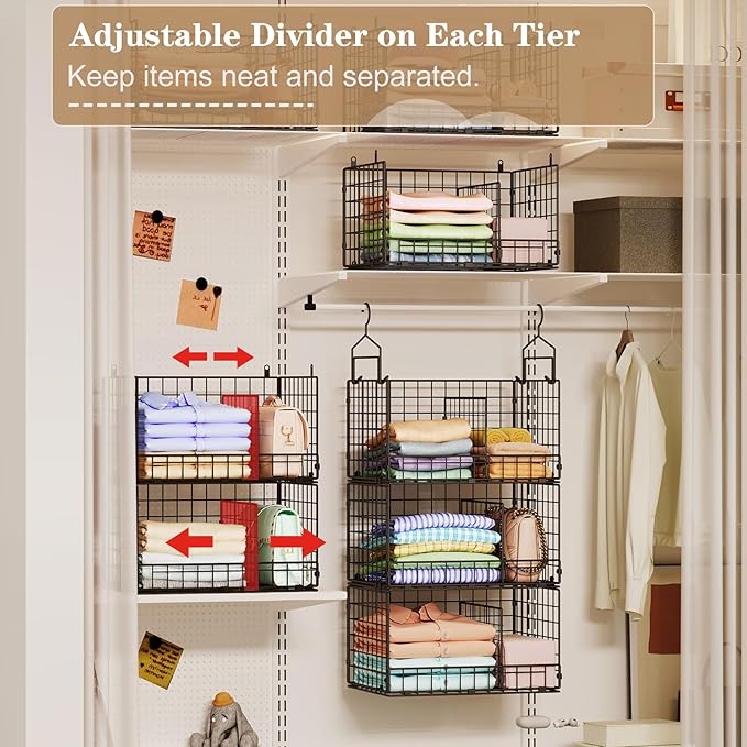 Sonyabecca 3-Tier Extra Large Closet Hanging Organizer - Image 4