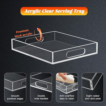 Acrylic Serving Tray with Handles - Image 4