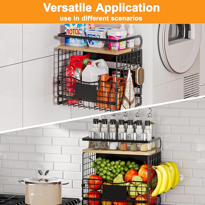 Magnetic Shelf for Fridge, Kitchen Storage Basket for Onion, Fruit and - Image 7