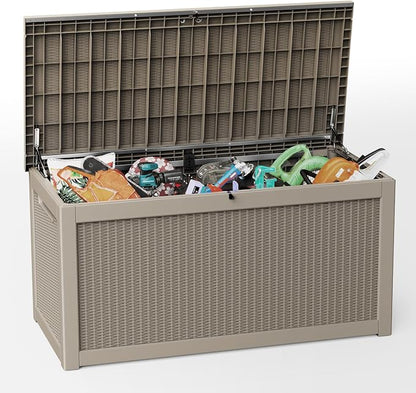 EasyUp 320 Gallon Outdoor Storage Box Waterproof, UV Resistant Resin Deck Box by EASYUP