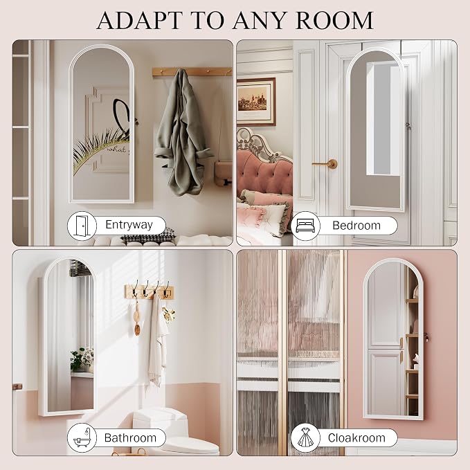 47in Tall Jewelry Cabinet Organizer, Arched Wall or Door Mounted Jewelry Armoire - Image 8