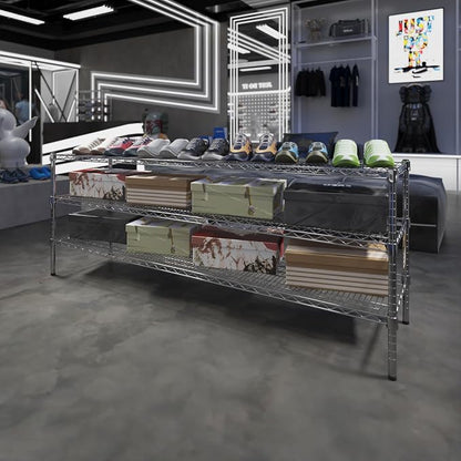 18" Deep x 72" Wide x 27" Height Wire Shelving Kit | 3-Tier | NSF Commercial - Image 2