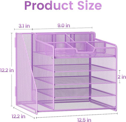 Lavatino 5-Tier Metal Mesh Desk Organizer - Image 7