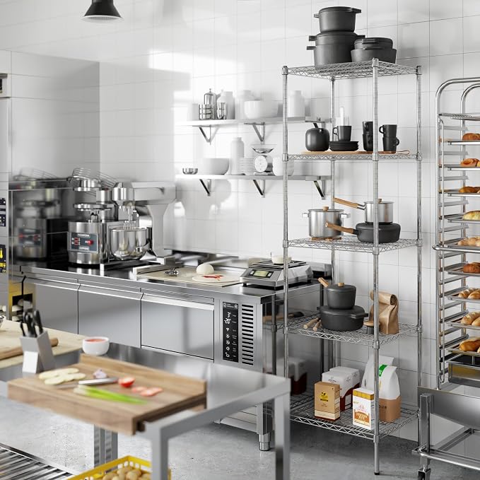 21" Deep x 24" Wide x 86" Height Wire Shelving Kit | 5-Tier | NSF Commercial - Image 7