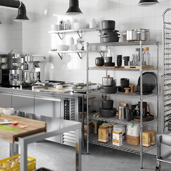 21" Deep x 36" Wide x 64" Height Wire Shelving Kit | 5-Tier | NSF Commercial - Image 6