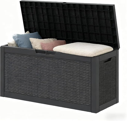 60 Gallon Outdoor Storage Deck Box Waterproof, Large Resin Storage Container by WTFGO