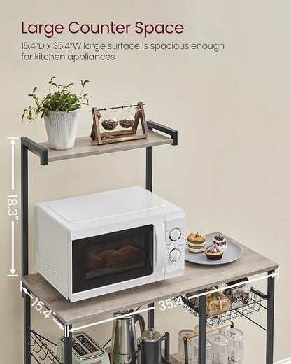 VASAGLE Baker's Rack, Microwave Stand, Kitchen Storage Rack - Image 3
