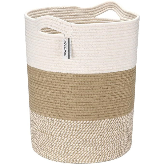 Sea Team Large Size Cotton Rope Woven Storage Basket by SeaTeam