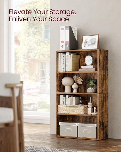 VASAGLE Set of 2 Bookshelves, 23.6 Inches Wide, 4-Tier Open Bookcases - Image 4