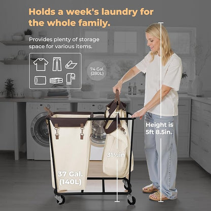 StorageWorks 280L Large Lanudry Hamper - Image 3