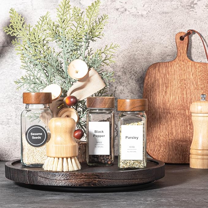 Wood Lazy Susan Organizer Kitchen Turntable - Image 7