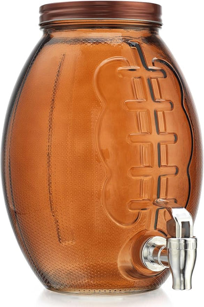 Football Shaped Drink dispenser, Glass Beverage Dispenser by MosJos