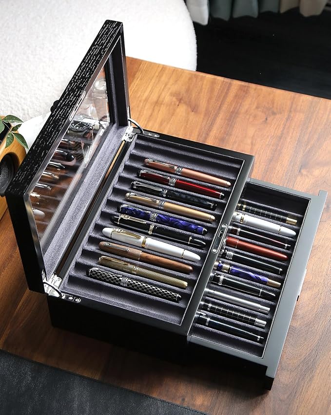Wood Pen Display case 24 Slot Fountain Pen Box Storage Organizer - Image 3