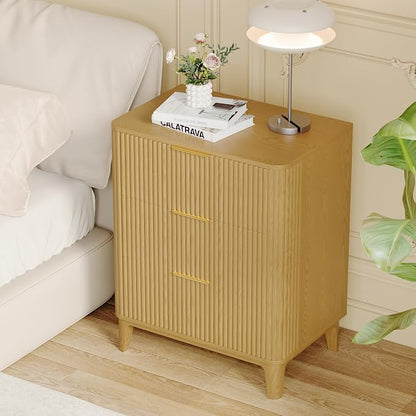 3 Drawer Fluted Dresser for Bedroom, Modern Closet Dressers Chest of Drawers - Image 8